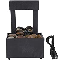 Los mejores  - Fuente de Agua Interior USB- Cascada iluminada por LED- Fuente de Mesa con Piedras para la decoración del hogar de la…
